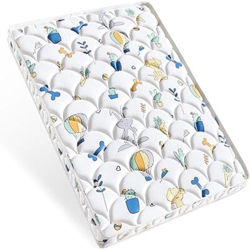Pack and Play Mattress - 38" x 26"- Premium Microfiber Fabric Playpen Mattresses, Safety Reinforced Play Yard Mattress - Fits for Graco & Baby Trend & Pamo Babe Playard, Firm Support and Comfort Foam