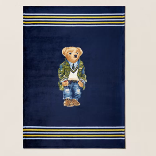 Heritage Polo Bear Fleece Throw Blanket