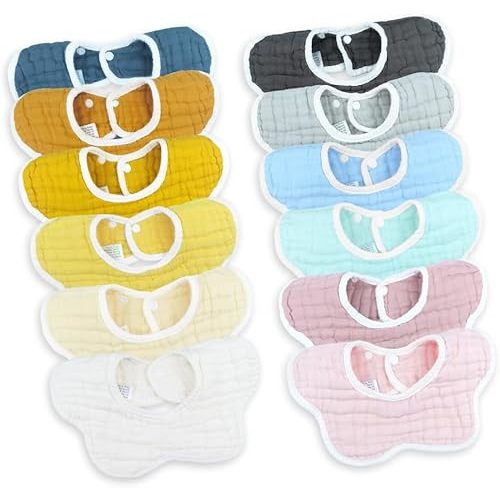 Baby Bibs Muslin Drool Teething Drooling Bibs for Baby Girl Boy Muslin Cotton