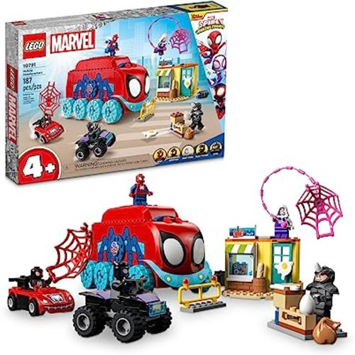 LEGO Marvel Team Spidey's Mobile Headquarters 10791 Building Set - Featuring Miles Morales and Black Panther Minifigures, Spidey and His Amazing Friends Series, for Boys, Girls, and Kids Ages 4+