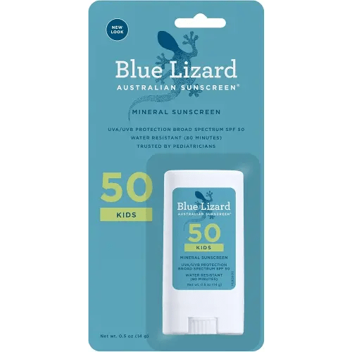 BLUE LIZARD Mineral Sunscreen Stick SPF 50+ Fragrance Free 0.5 oz