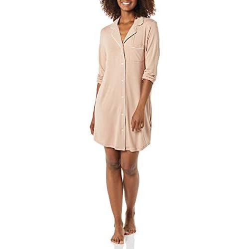 Amazon Essentials Women's Piped Nightshirt (Available in Plus Size)