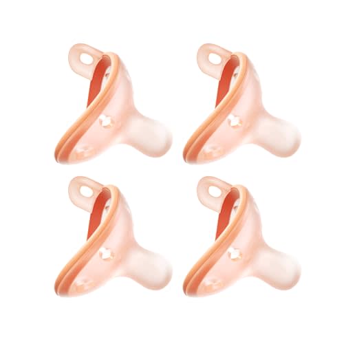 Garkoko Baby Pacifiers 0-6 Month, Nipple Shape Soft Silicone Newborn Pacifiers 0-3 Months with Large Air Holes, BPA-Free, 4pcs