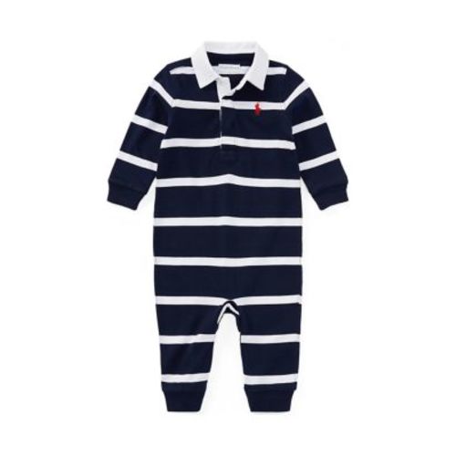 Baby Boys Striped Cotton Rugby Coveralls