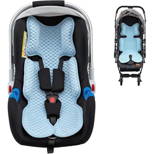 Baby Car Seat Cooling Pad, Mink Dot Carseat Cooler for Girls Boys, Stroller Cooling Cushion with 3D Breathable Mesh, Multifunctional Infant Insert Liner for Summer