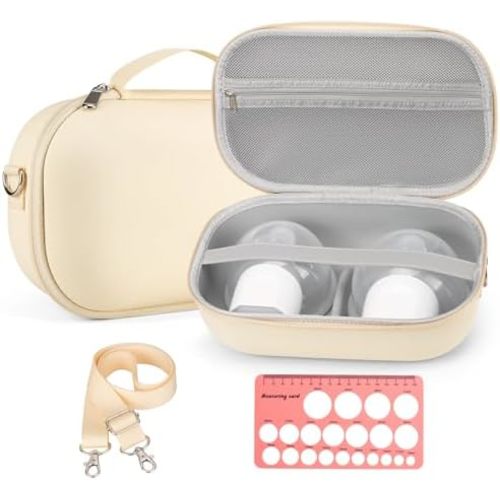 Breast Pump Bag for Momcozy S12 Pro/S9 Pro/M5/V2, Hard Shell Breast Pump Storage for Hands-Free Wearable Breast Pumps with Nipple Ruler, Pumping Travel Case for Breast Pump and Accessories