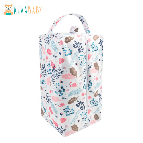 ALVABABY Diaper Pod, Waterproof Wet Bag for Daycare & Travel (Leaves, LP-H050A)