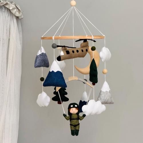 Chinook Helicopter Baby Mobile, Military Paratroopers Nursery Decor For Crib, Baby Shower Gift