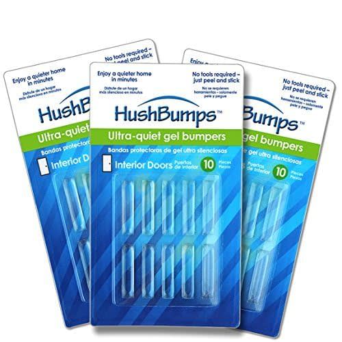 HushBumps Ultra-Quiet Bumpers for Interior Doors 3-Pack. Prevents Door Slamming and Provides Soft Close. Just Peel & Stick. No Tools Required. Silences Door Closing. 30 pcs.