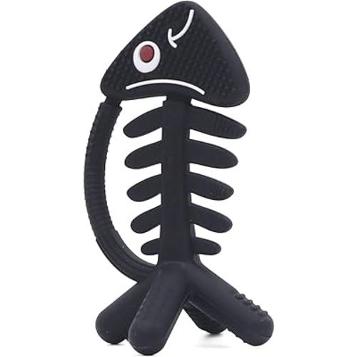 3in1 Infant Toys, Black and White Baby Toys 0-6 Month Teething Toys 0-3-6-12 Months, Teethers for Babies 3-6 6-12 Months for Teething Relief,Baby Gift,Silicone,Sensory,USA Patent Pending, Fish