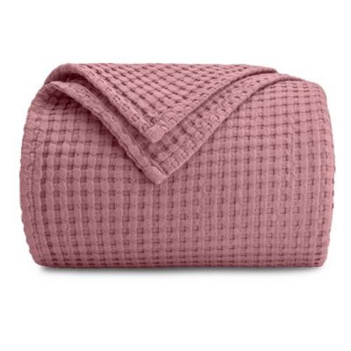 Waffle Blanket For Adults, Extra Large By Comfy Cubs - Throw: "50x60, Mauve