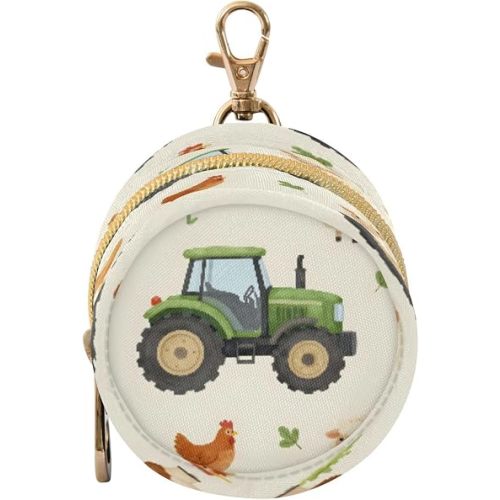 Farm Animals Cartoon Tractor Pacifier Holder Case with Clip - Pacifier Case with Clasp for Diaper Bag