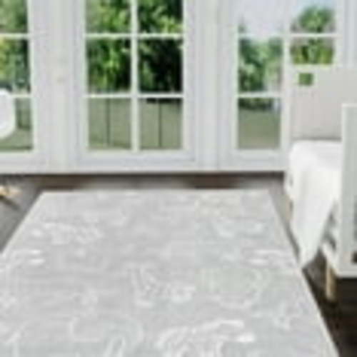 Unique Loom Whimsy Kids Collection Area Rug - Safari Animals (5' 3" x 8' Rectangle Gray/Ivory) Perfect For Kids Bed Room/Nursery Room/Living Room/Class Room/Play Room