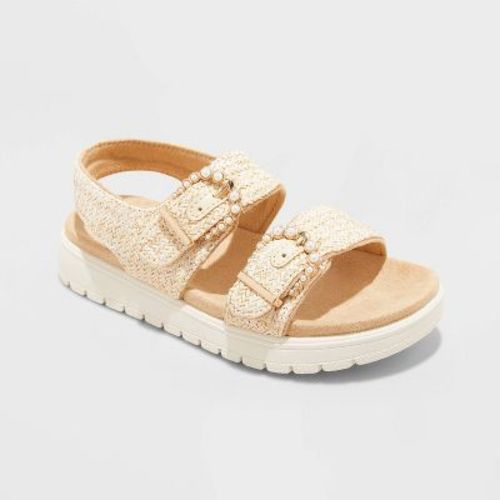 Toddler Girls' Sequerah Footbed Sandals - Cat & Jack™ Beige 6t