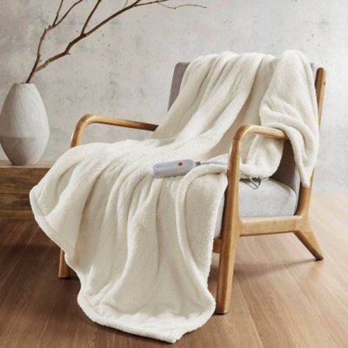 Sharper Image 50"x60" Arden Dream Soft Heated Throw Ivory