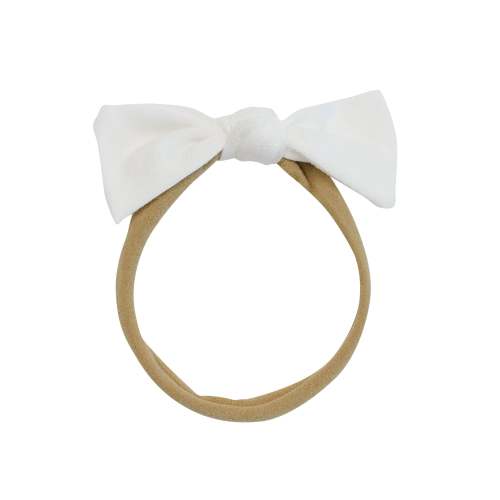 Tiny Nylon Bow in Cloud