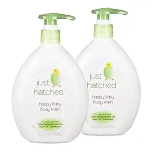 Just Hatched Happy Baby Body Wash Multi-Pack - Gentle Bath + Body Cleanser, Huggable Yummy Fragrance, Gentle for Newborns, Hypoallergenic, No Yucky Stuff & Harsh Ingredients, 13.5 fl oz (2 Pack) - 13.50 Fl Oz (Pack of 2)