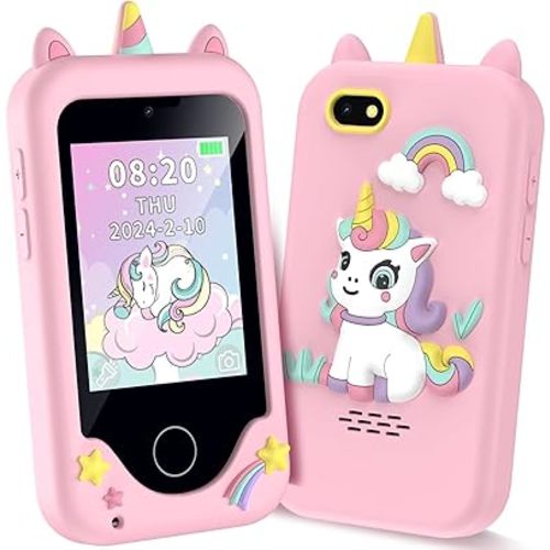 Kids Smart Phone for Girls, Christmas Birthday Gifts for Girls Boys Age 3-10,Kids Gift Toys Cell Phone, Toddler Learning Play Toy Phone with Dual Camera, Game, Music Player
