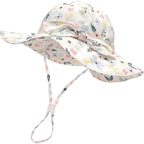 FURTALK Baby Girl Wide Brim Sun Hat with UPF 50+ Toddler Baby Sun Protection