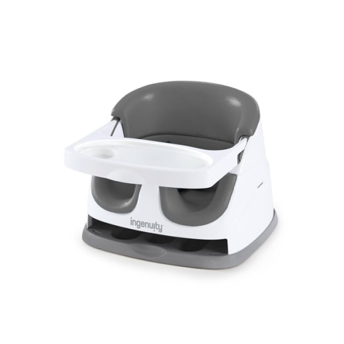 Ingenuity Baby Base 2-in-1 Booster Feeding and Floor Seat with Self-Storing Tray - Slate