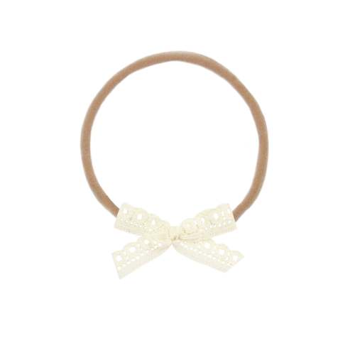 Lace Bow - Mini Cream Headband