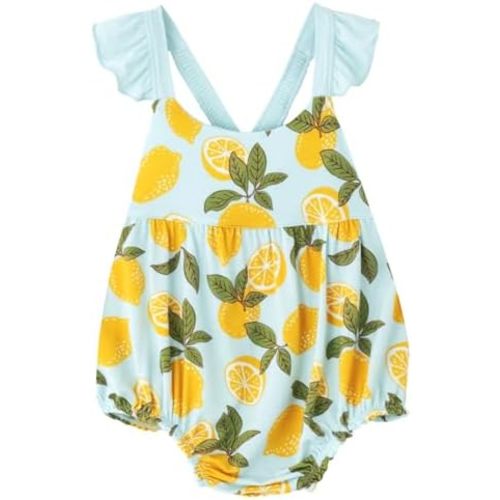 Baby Girl Bodysuit Ruffle Sleeveless Jumpsuit Cute One Piece Cool Summer Outfit, Viscose from Bamboo