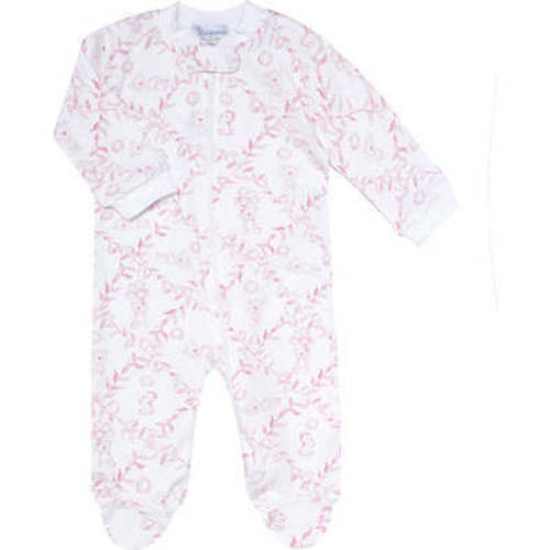 Pink Bears Trellace Zipper Footie,Pink - Nellapima | Maisonette