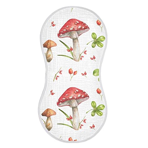 xigua Mushroom Muslin Burp Cloths for Baby Boys and Girls, Ultra Absorbent Unisex Burping Cloths Newborn Towels, 1 Pack