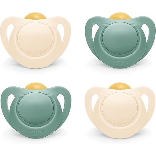 NUK for Nature™ Natural Rubber Pacifier, 4-Pack, Neutral, 6-18M