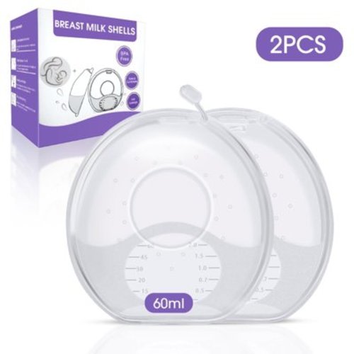 posrue Milk Saver, Milk Catcher for Breastmilk, Breast Shell to Collect Leaking Breastmilk, Collector Cup for Nursing & Breastfeeding, Saves up to 2 Ounces of Leaking Liquid Gold, Silicone-Free