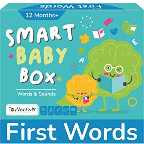 TOYVENTIVE Smart Baby Box for Boy - Educational Developmental Learning Toys 1 + Year Old, Montessori Toddler Busy Book, Flash Cards, Board Books, First Birthday Gifts Boys