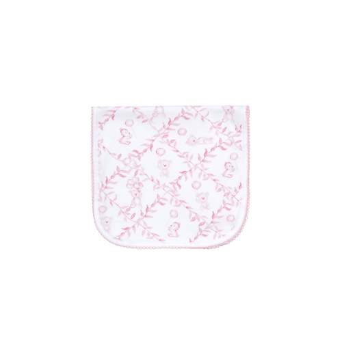 Pink Bears Trellace Burp Cloth