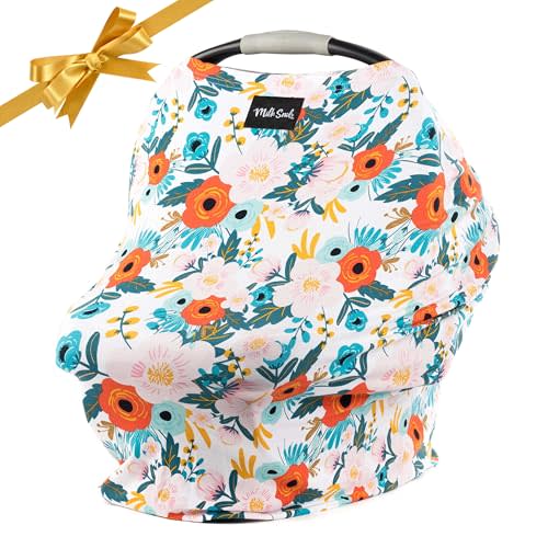 Milk Snob Original 5-in-1 Cover - Nursing Cover for Breastfeeding - Baby Car Seat Cover, Carseat Canopy & Stroller - Essential All-in-One Cover - Gift for Mom, Baby (Magnolia)