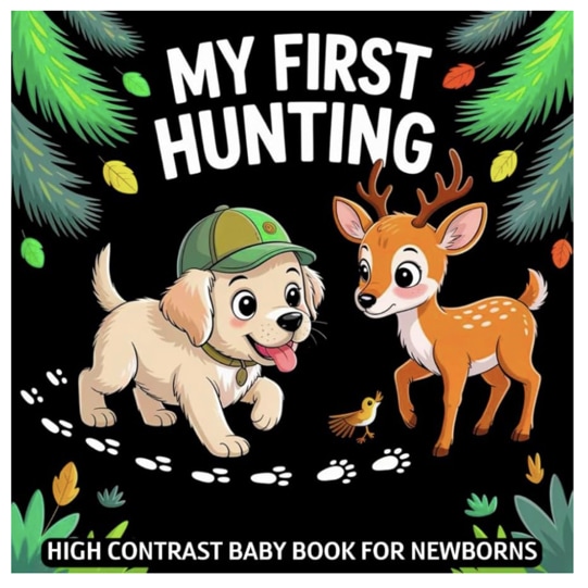 My first Hunting High Contrast Baby Book for Newborns 0-12 Months: Simple Black and White Pictures Deer, Ducks & Outdoor Life to Develop Infant Eyesight | Visual Sensory Stimulation Gift for Kids