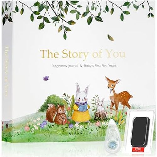 Baby Memory Book for Boy or Girl - Hardcover Keepsake Journal to Record Milestones & Photos from Pregnancy to Fifth Birthday | Perfect Present for New Parents | Gender Neutral Nursery Design