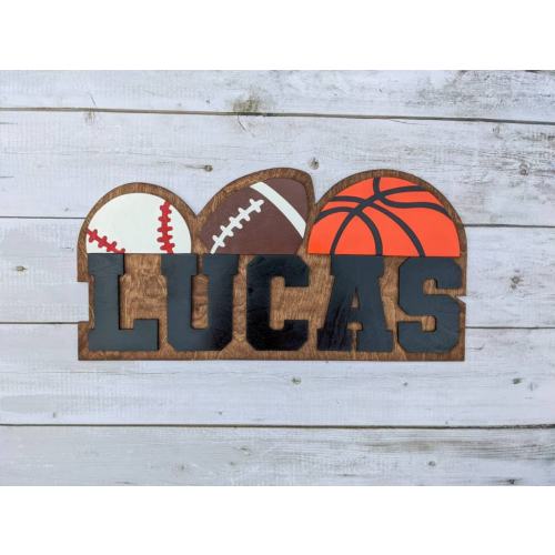 Sports Wood Name Sign