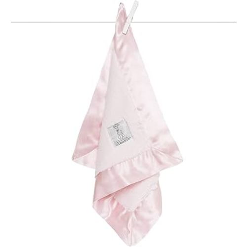 Little Giraffe Baby Blanket - Luxe Soft Blanket with Satin Trim - Baby Stroller Blanket - Newborn Baby Essentials & Baby Gifts - 17" x 17" - Pink