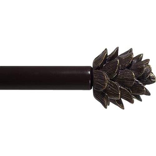 Urbanest Pinecone Adjustable Window Treatement Single Curtain Rod, 28"-48", Oil Rubbed Bronze (ORB)