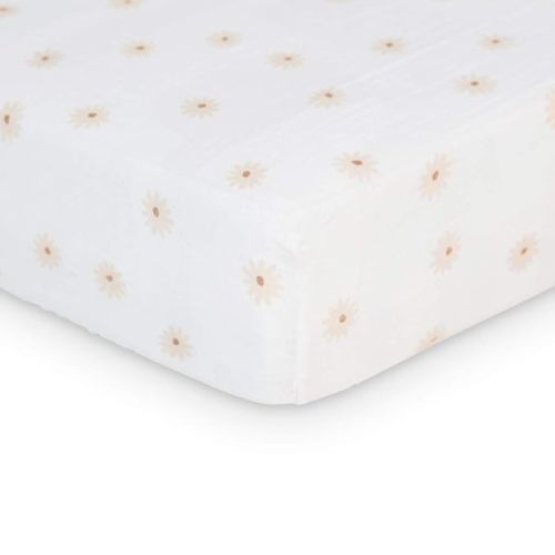 Lulujo Muslin Crib Sheets - Fitted Crib Mattress Sheets for Boys and Girls - 28"x 52", 1 Pack (Daisies)