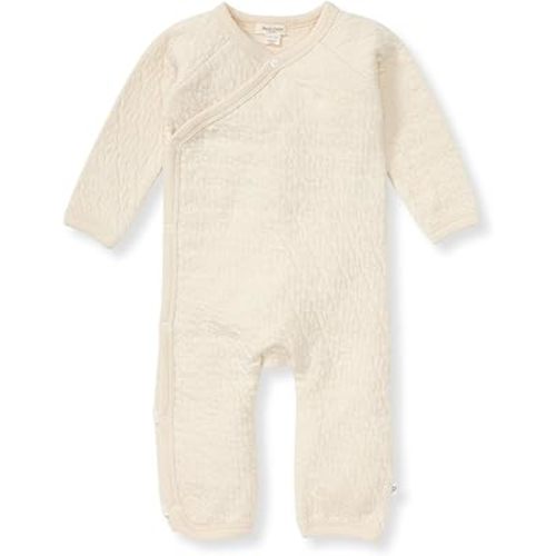 Burt's Bee Baby Infant Boys' 100% Organic Cotton Long Sleeve Wrap-Front Jumpsuit