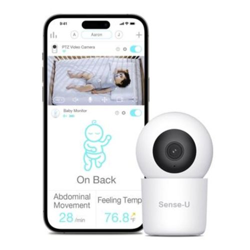 Sense-u Smart 2k Ptz Baby Camera With Person And Sound Detection 2-way Talk Night Vision Background Audio - White