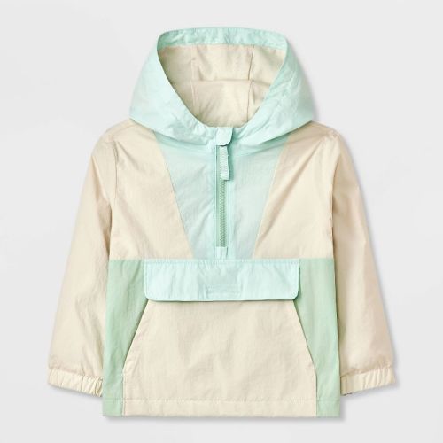 Baby Boys' Solid Colorblock Anorak Jacket - Cat & Jack™ Cream 18m