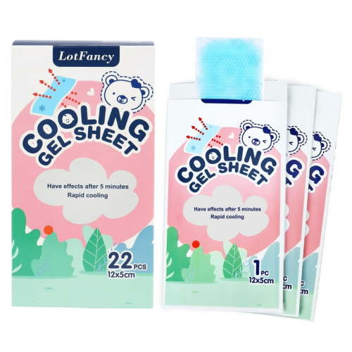 LotFancy Cooling Gel Sheets for Kids, Baby Fever Cooling Pad for Pain Relief,22 Count