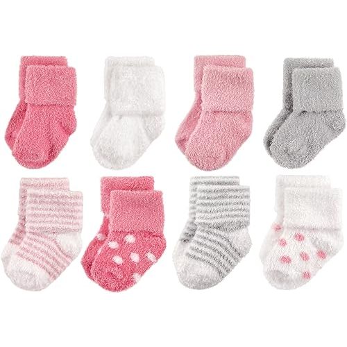 Hudson Baby Baby Girls' Cotton Rich Newborn and Terry Socks