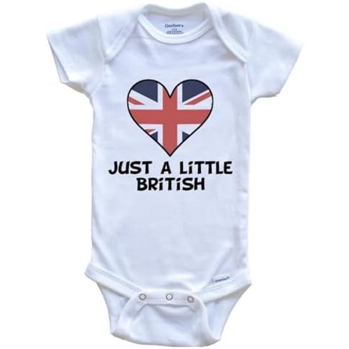 Just A Little British Baby Bodysuit - Cute United Kingdom Flag