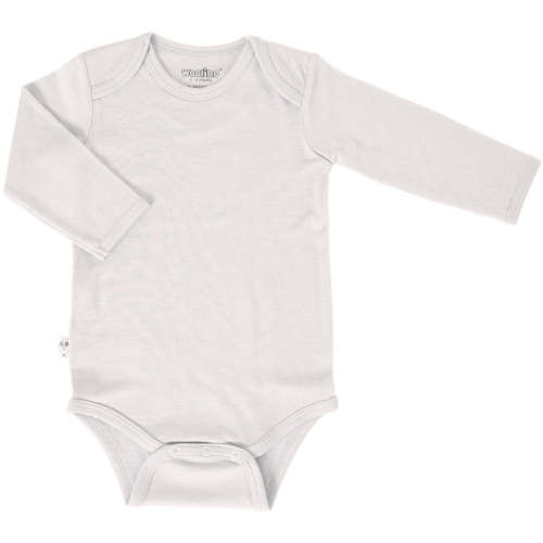 Baby Bodysuit, Long Sleeve, Merino Wool, Oat 3-6 or 6-9 Months