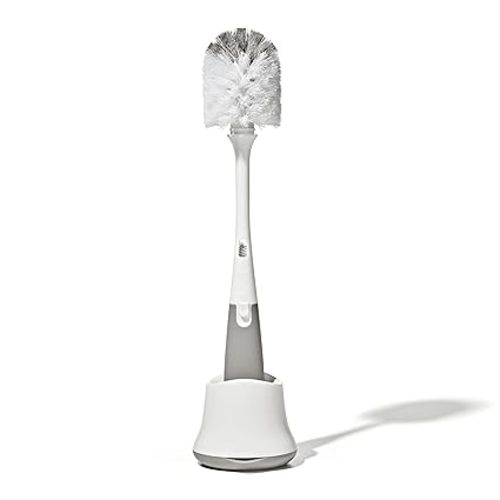OXO Tot Bottle Brush with Nipple Cleaner and Stand, Gray