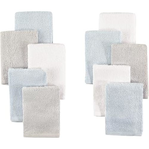 Little Treasure Unisex Baby Rayon from Bamboo Luxurious Washcloths, Light Blue Gray, One Size