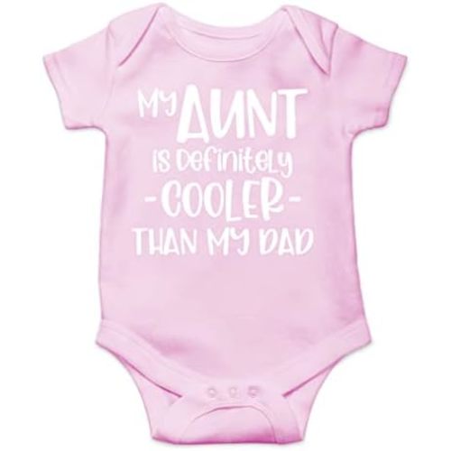 AW Fashions My Aunt Is Definitely Cooler Than My Dad Baby Bodysuit Funny Adorable Infant Clothing Outfit