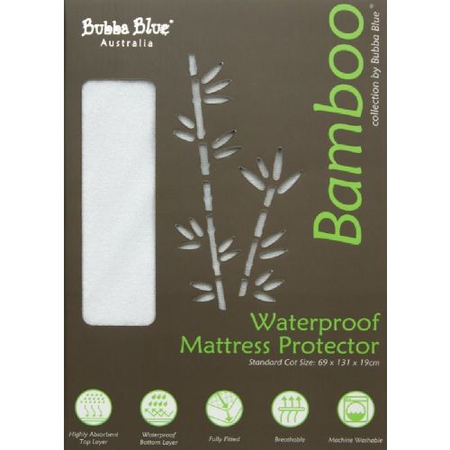 Bubba Blue Bamboo Mattress Protector Cot Standard